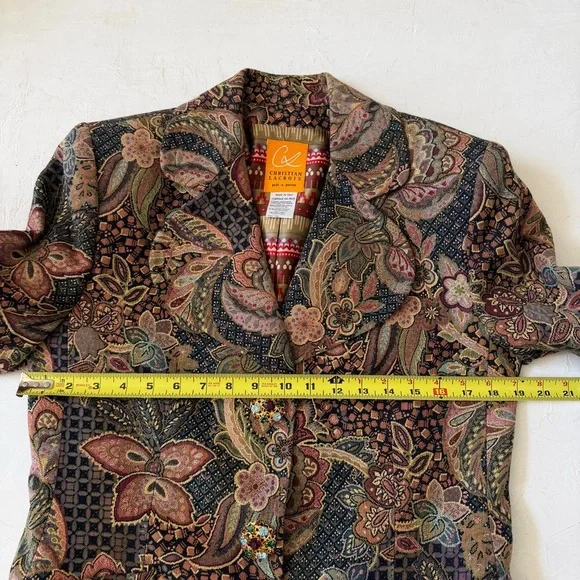 ❌❌SOLD❌❌ Vintage Christian Lacroix paisley tapestry blazer with rhinestone Sz 10 - Picture 12 of 12
